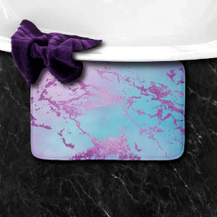 Chic Marble   Glitzy Glam Violet Lila Blue Ombre Badematte