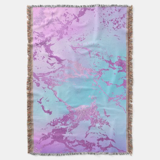 Chic Marble | Glitzy Glam Violet Lila Blue Ombre Decke (Vorderseite Vertikal)