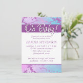 Chic Marble | Glitzy Glam Violet Lila Blue Ombre Einladung (Stehend Vorderseite)