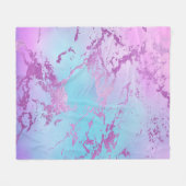 Chic Marble | Glitzy Glam Violet Lila Blue Ombre Fleecedecke (Vorderseite (Horizontal))