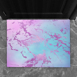 Chic Marble | Glitzy Glam Violet Lila Blue Ombre Fußmatte