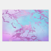 Chic Marble | Glitzy Glam Violet Lila Blue Ombre Geschenkpapier Set (Vorderseite)