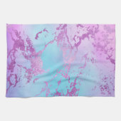 Chic Marble | Glitzy Glam Violet Lila Blue Ombre Geschirrtuch (Horizontal)