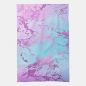 Chic Marble | Glitzy Glam Violet Lila Blue Ombre Geschirrtuch (Vertikal)