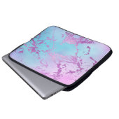 Chic Marble | Glitzy Glam Violet Lila Blue Ombre Laptopschutzhülle (Vorne Knopf)