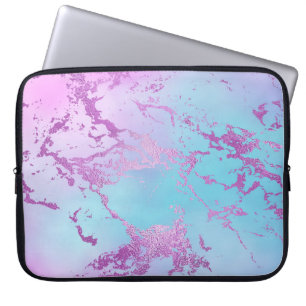 Chic Marble Glitzy Glam Violet Lila Blue Ombre Laptopschutzhülle
