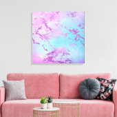 Chic Marble | Glitzy Glam Violet Lila Blue Ombre Leinwanddruck (Insitu (Wohnzimmer))