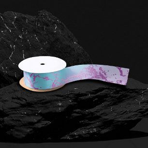 Chic Marble   Glitzy Glam Violet Lila Blue Ombre Satinband