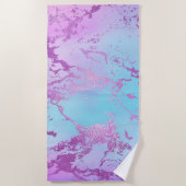 Chic Marble | Glitzy Glam Violet Lila Blue Ombre Strandtuch (Vorderseite)