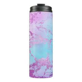Chic Marble | Glitzy Glam Violet Lila Blue Ombre Thermosbecher