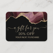 Chic Marble Gold Glitzer Rabattkarte (Vorderseite)