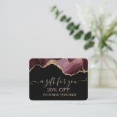 Chic Marble Gold Glitzer Rabattkarte (Stehend Vorderseite)