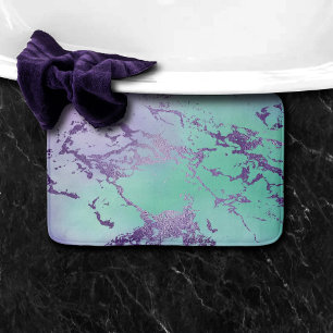 Chic Marble Lavender Lila und Minze Green Badematte