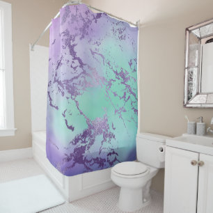 Chic Marble Lavender Lila und Minze Green Duschvorhang