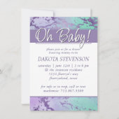 Chic Marble | Lavender Lila und Minze Green Einladung (Vorderseite)