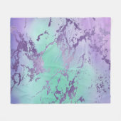 Chic Marble | Lavender Lila und Minze Green Fleecedecke (Vorderseite (Horizontal))