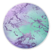 Chic Marble | Lavender Lila und Minze Green Keramikknauf (Vorderseite)