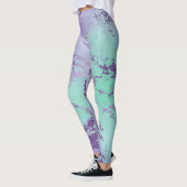 Chic Marble | Lavender Lila und Minze Green Leggings (Links)