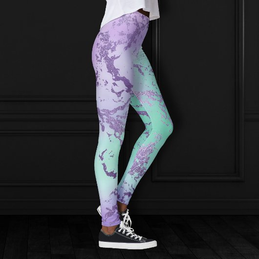 Chic Marble | Lavender Lila und Minze Green Leggings