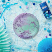 Chic Marble | Lavender Lila und Minze Green Pappteller (Party)