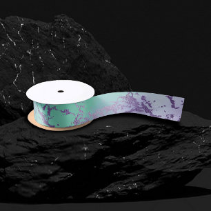 Chic Marble   Lavender Lila und Minze Green Satinband
