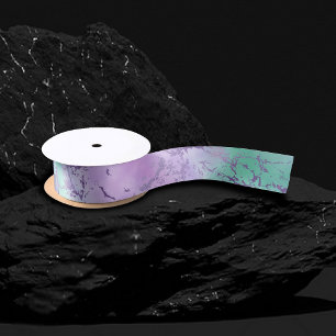 Chic Marble Lavender Lila und Minze Green Satinband