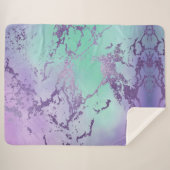 Chic Marble | Lavender Lila und Minze Green Sherpadecke (Vorderseite (Horizontal))