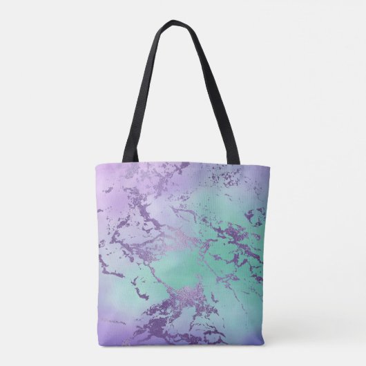 Chic Marble | Lavender Lila und Minze Green Tasche (Rückseite)