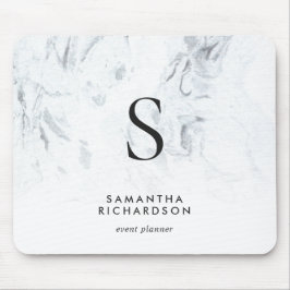 Chic Marble Monogram Mousepad