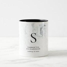 Chic Marble Monogram Zweifarbige Tasse