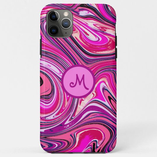 Chic Marble Swirl Monogram Case-Mate iPhone Hülle (Rückseite)