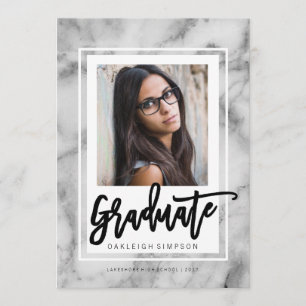 Chic Marble Typografy Grad Bekanntgabe Ankündigung