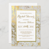 Chic Marble und Gold Bridal Dusche Einladung (Vorne/Hinten)