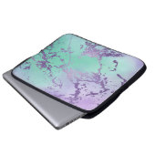 Chic Marble | Violet Lavender Lila Minze Green Laptopschutzhülle (Vorne Knopf)
