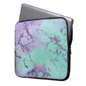 Chic Marble | Violet Lavender Lila Minze Green Laptopschutzhülle (Vorderseite Links)