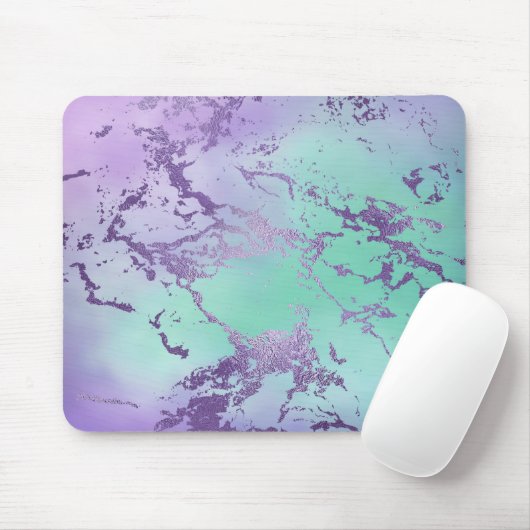 Chic Marble | Violet Lavender Lila Minze Green Mousepad (Mit Mouse)
