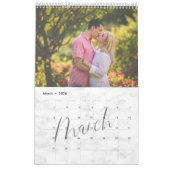 Chic Marble Watercolor Script Multi-Foto-Kalender Kalender (Mär 2026)