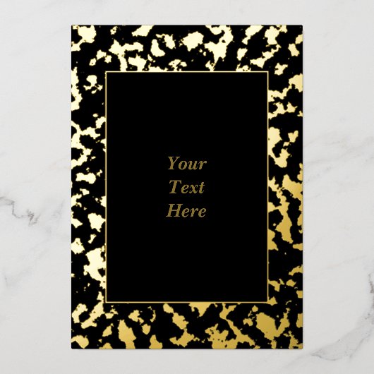 Chic Marbled Gold Foil Blank Einladungskarte Folieneinladung (Vorderseite)