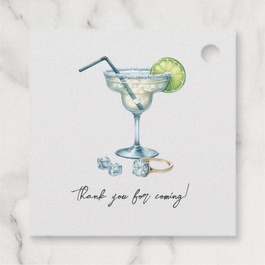 Chic Margaritas und Matrimony Brautparty Geschenkanhänger (Rückseite)