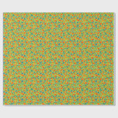 Chic Marigold Medley auf Blue Wrapping Paper Geschenkpapier (Flach)
