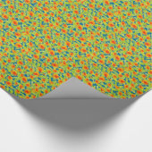 Chic Marigold Medley auf Blue Wrapping Paper Geschenkpapier (Ecke)
