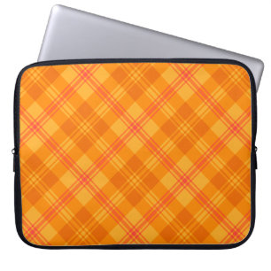 Chic Marigold Medley Orange Kariert Laptop Sleeve