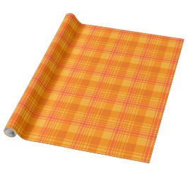 Chic Marigold Medley Orange Kariert Wrapping Paper Geschenkpapier