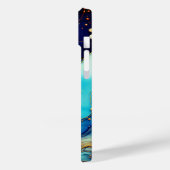 Chic Marine Aqua Orange Marmor Imitate Glitzer Mon Case-Mate iPhone Hülle (Rückseite / Links)