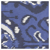 Chic Marine Blau-Weiß-Kat-Stammesmuster Stoff (Nahaufnahme)