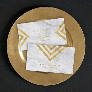 Chic Marmor und Imitats Gold Geometric Visitenkarte