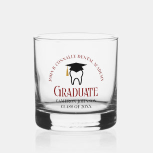 Chic Maroon Dental School Custom Abschluss Whiskyglas