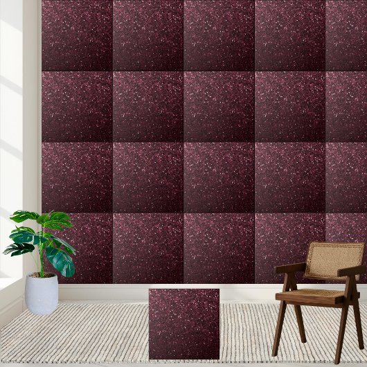 Chic Maroon Glitzer Schimmernd Boden Backsplash Fliese
