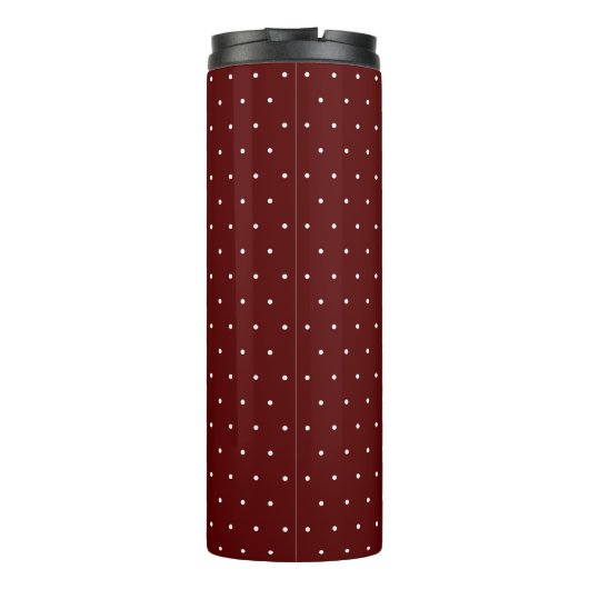 Chic Maroon Thermal Tumbler with White Dot Pattern Thermosbecher (Rückseite)