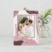 Chic Marsala Abstrakt Paint Brush Strokes Foto Save The Date (Stehend Vorderseite)